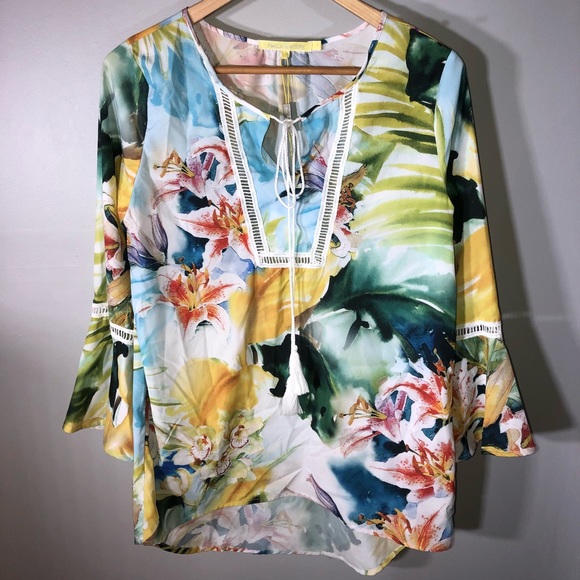 NWOT Amelia New York Soft Summer Orchid Tunic Top - Picture 3 of 8